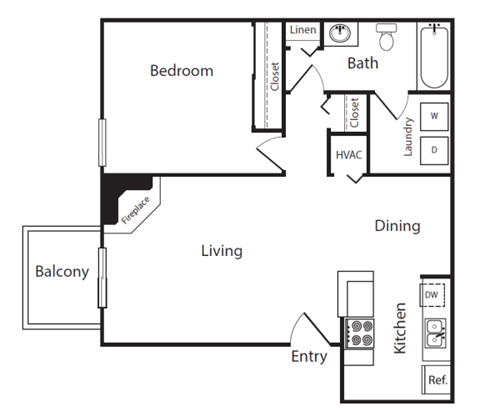 a floor plan of a house with a bedroom and a living room